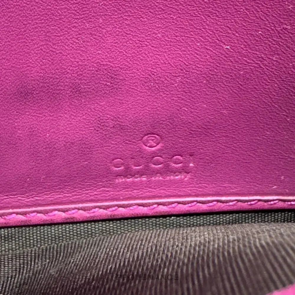 🔴 Gucci Snap Long Wallet - GG Supreme Red Pink - Picture 10 of 11